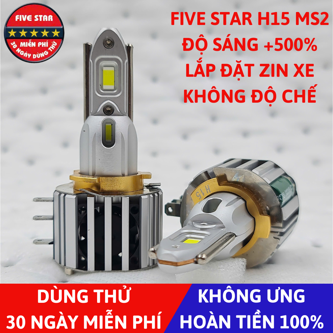 Bóng Đèn Pha Led H15 MS2 41/18W, Sáng trắng 6000K | Five Star - hình ảnh sản phẩm