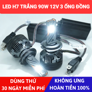 Bóng Led H7 1 màu trắng 90W 12V 3 ống đồng - Five Star F88