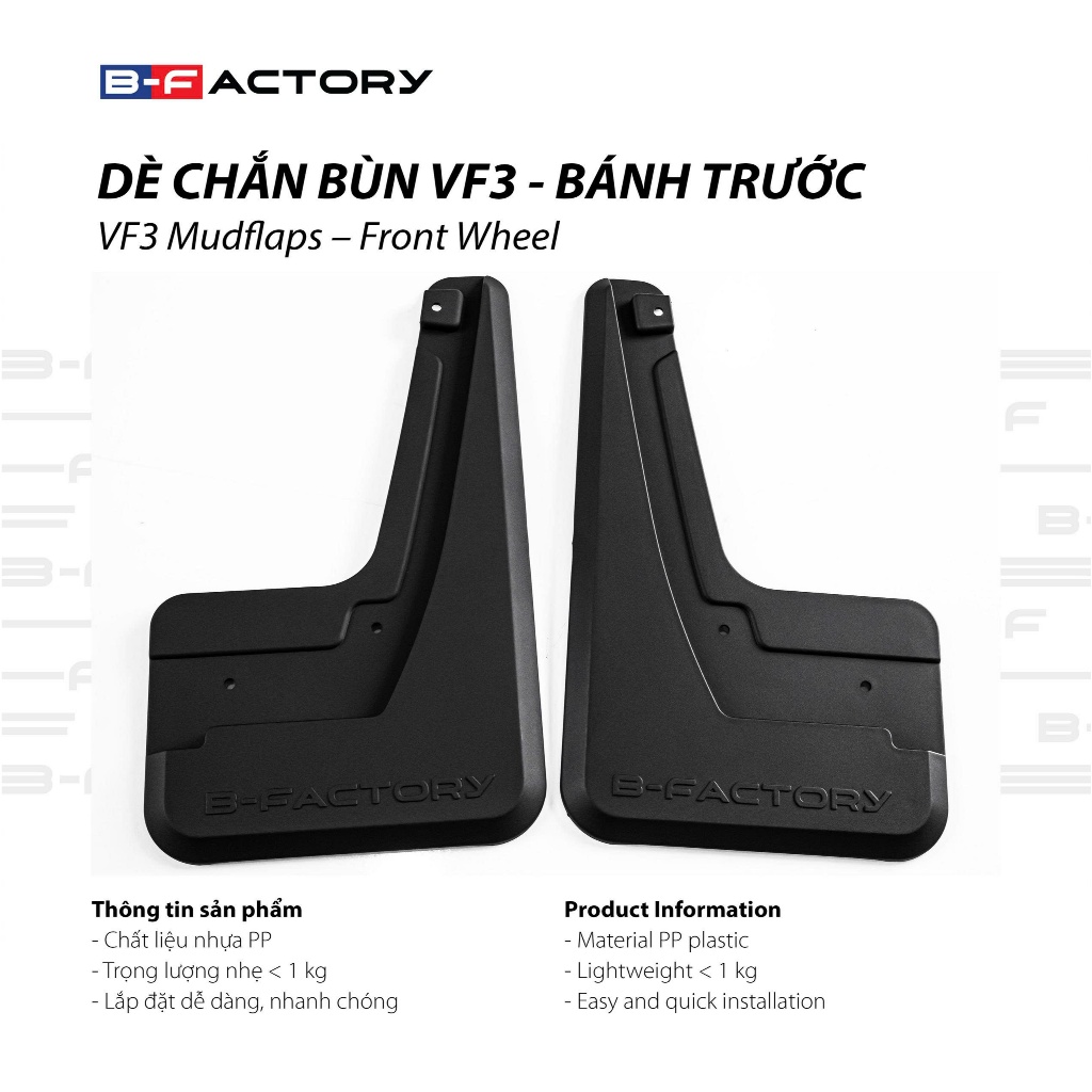 Chắn bùn VF3 B-Factory - Phụ kiện Vinfast VF3 chính hãng - góc nhìn 5