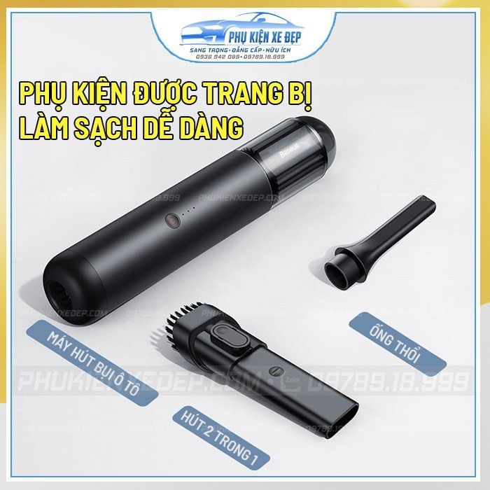 Máy hút bụi xe hơi Baseus A3 chính hãng - BẢO HÀNH 01 NĂM - góc nhìn 5